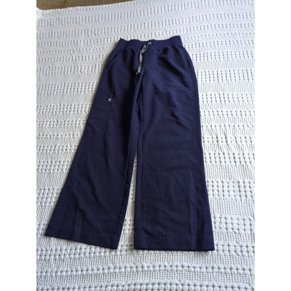FIGS Women's Isabel High Rise Wide Leg Scrub Pants Size XS Petite Blue